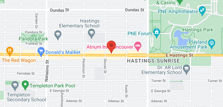map of 305 2741 E HASTINGS STREET